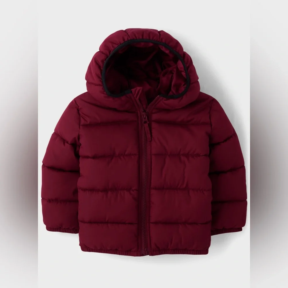 Carter's Maroon Hooded Puffer/Winter Coat- 12 Months